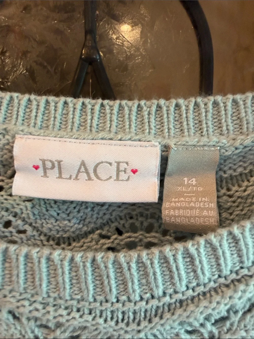 The Children's Place Light Gray Open-Knit Wave Sweater